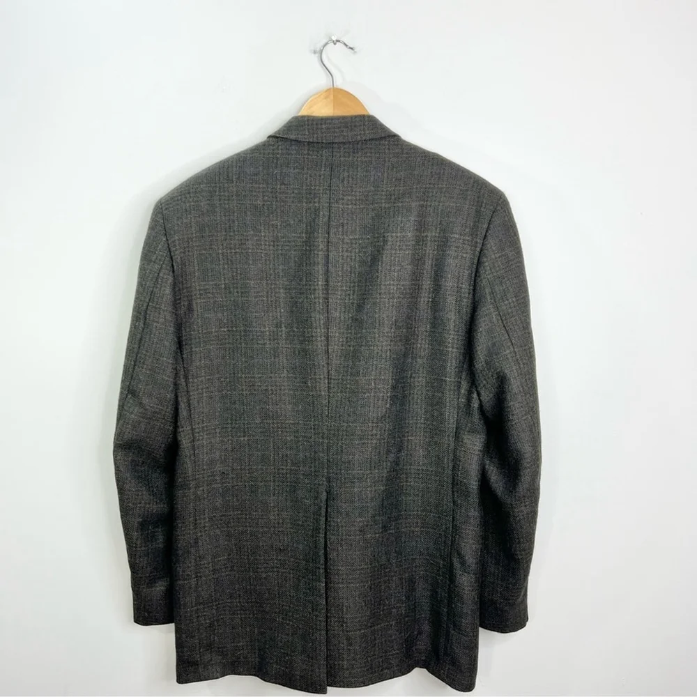 Vintage union made Alpaca wool preppy academia classic plaid blazer jacket 40 R